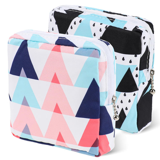 KALIONE 2 Packs Sanitary Napkin Storage Bag, Period Holder Bag Portable Period Kit, Period Bag Period Pouch, Pad Bag Sanitary Pad Storage Bag, Menstrual Pad Storage Pouch with Zipper
