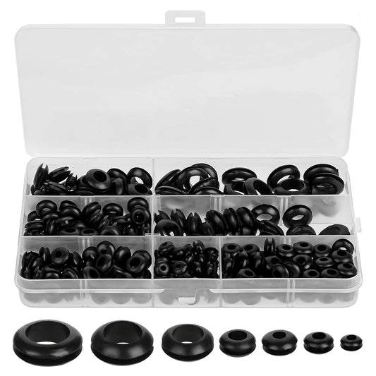 260 Pcs Rubber Grommet Kit 7 Sizes Firewall Rubber Hole Plugs Rubber Cable Grommet Rubber Wire Grommets Protector for Wiring Automotive