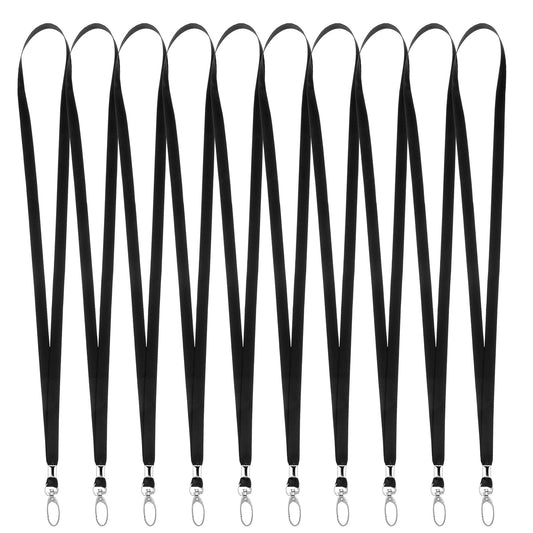 10 Pcs Black Neck Lanyards for Keys, Nylon Keychain Lanyard with Clip Badge Lanyard String for Women Men Cruise Ship Cards, ID Badges