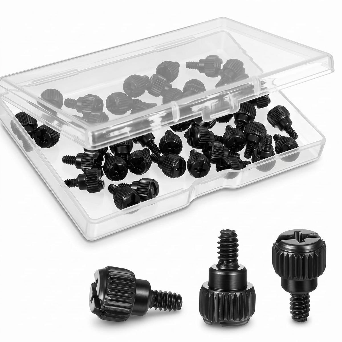 40 Pcs PC Case Screws 6-32 Computer Case Thumb Screws Black