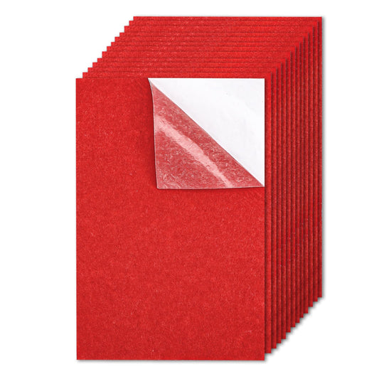 12 Pieces Red Felt Fabric, Self Adhesive Felt Sheets, Stiff Sticky Felt,Adhesive Backing,11.8 x 7.87" Felt Sheets for Drawer Liner for Jewelry Box,Art Craft Making, DIY