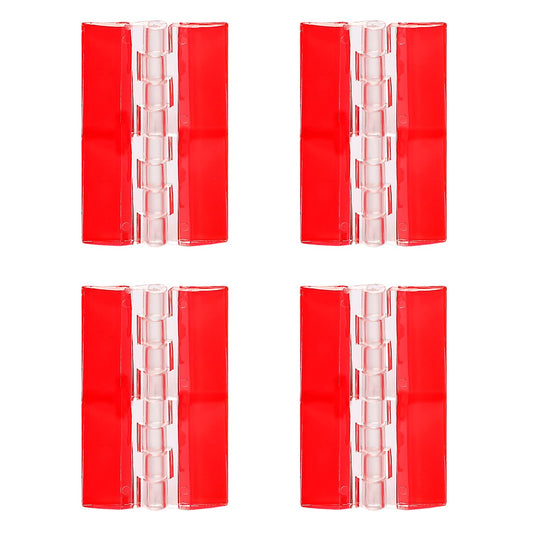 4 Pcs Clear Plastic Hinges Adhesive Acrylic Hinge Transparent Continuous Piano Hinge Self-Adhesive Folding Hinge Tools for Cabinet Drawer Furniture DIY Display Stand 75x45 mm