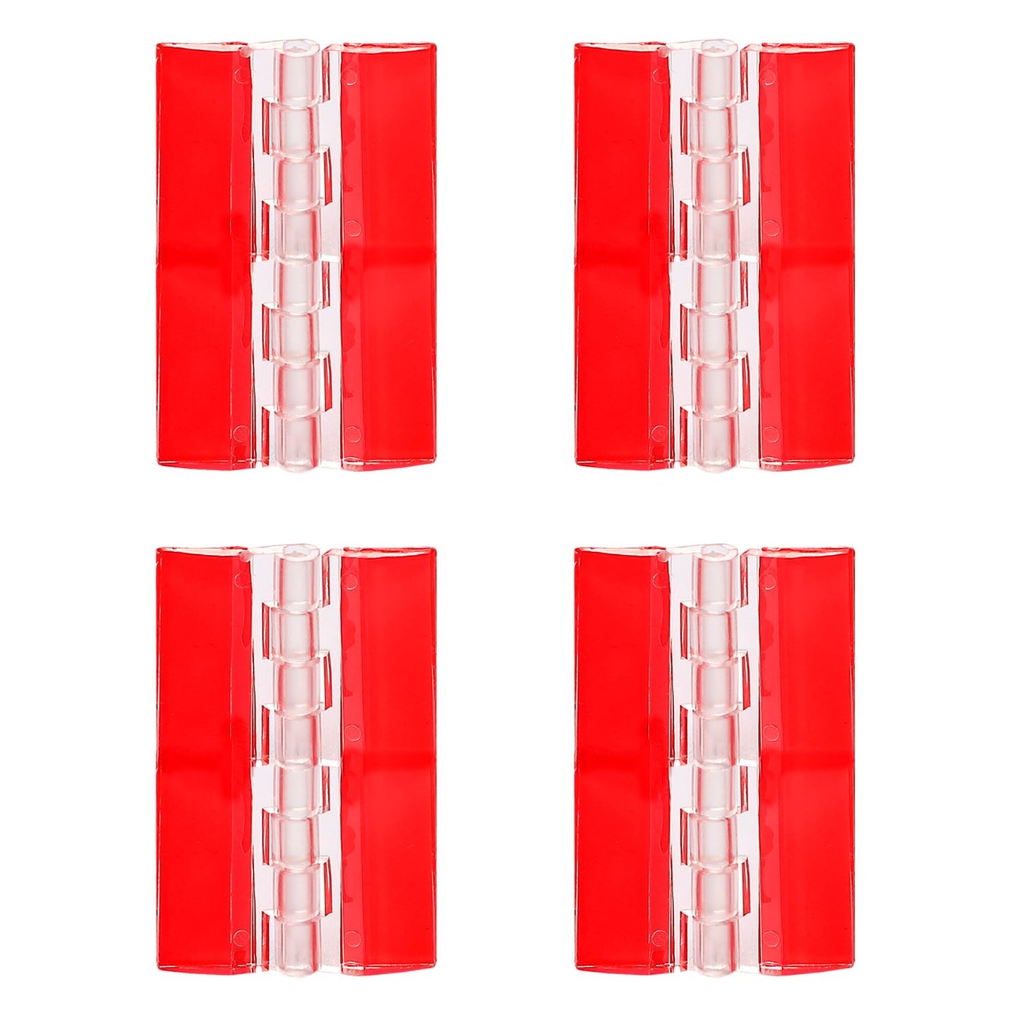 4 Pcs Clear Plastic Hinges Adhesive Acrylic Hinge Transparent Continuous Piano Hinge Self-Adhesive Folding Hinge Tools for Cabinet Drawer Furniture DIY Display Stand 75x45 mm