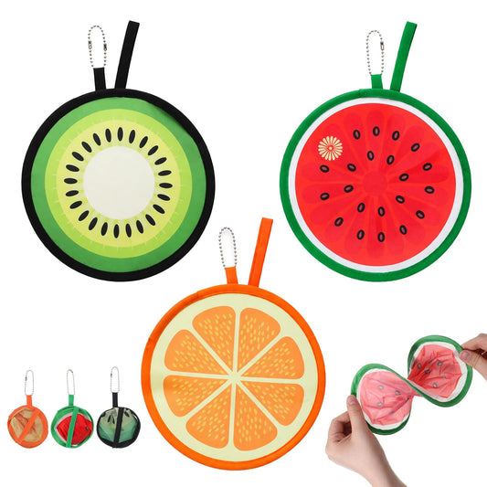 Pack of 3 Round Foldable Hand Fans, Round Fruit Foldable Hand Fans, Portable Fecher, Summer Fruit Fans for Cooling, Wedding and Home Decoration, Festival Party