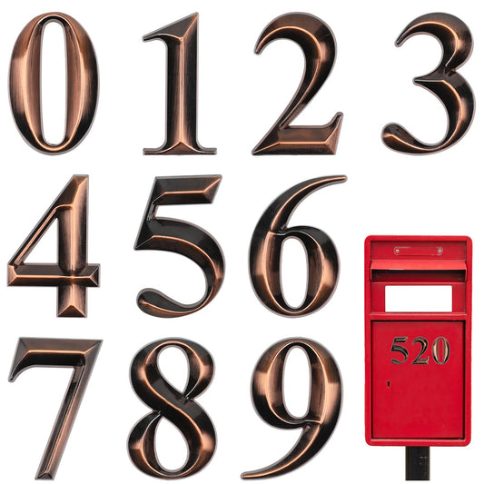 10 Pcs Self Adhesive Door Numbers 3D Mailbox Numbers 2 Inch Apartment Door Numbers House Number Address Number Stickers for House Outside Plastic Street Address Numbers for Houses Office Sign