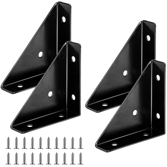 Corner Bracket, 4 Packs Bed Corner Support, Angle Corner Brackets, Shelf Brackets Triangular Bracket Fastener, Braces Joining Support with Screws, Corner Bracket for Desk Bed Edge