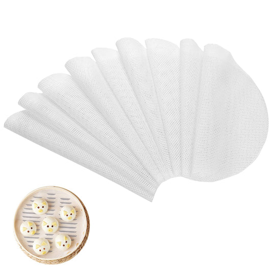 10pcs Non Stick Silicone Steamer Liners Mesh Mat Pad Steamed Buns Dumplings Baking Pastry Dim Sum Mesh Reusable Silicone Steamer Liners Pastry mat,Steamer Liners 10 inch