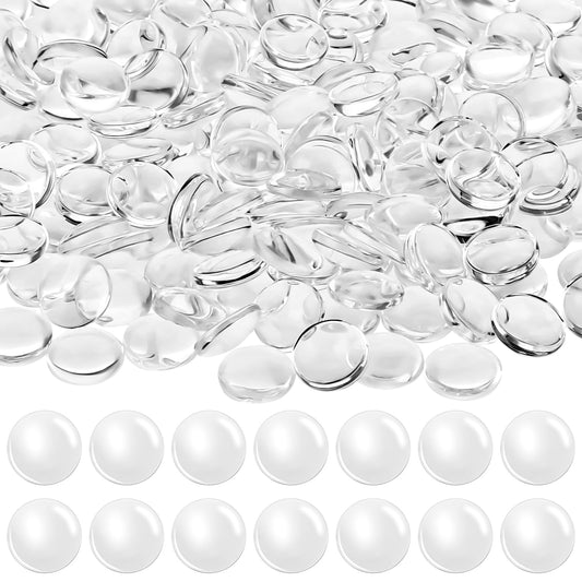 200 Pcs Transparent Glass Cabochons 12mm Glass Dome Cabochons Clear Flat Back Round Glass Dome Tiles for DIY Earrings Necklaces Pendants Rings Cameo Photo Jewelry Making