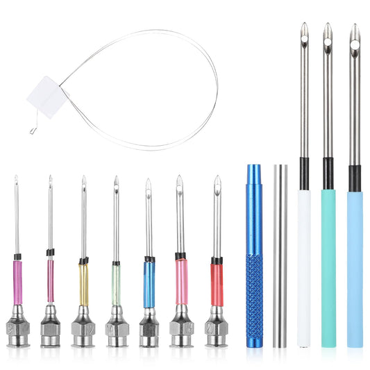 13 Pack Punch Needle Kit Embroidery Stitching Punch Needles Set with 7 Sizes Punch Needle Heads Punch Needles Starter Kit with Handles for Adults Beginner Cross Stitch DIY Craft