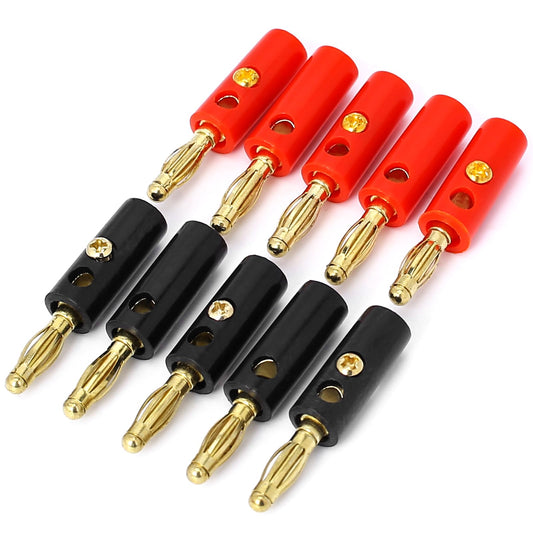 Mozeat Lens 10Pcs 4mm Speaker Banana,Banana Plugs for Speaker Wire Gold Plated Speaker Wire Banana Plugs Connectors