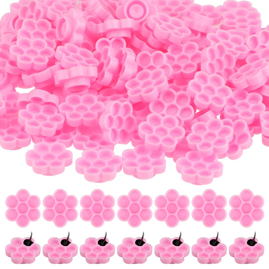 200 Pieces Flower Shape Glue Cup Eyelash Extension Lash Glue Tray Glue Holder for Lash Extensions Flower Glue Cup for Lash Extension Supplies for Women Girls Eyelash Extension Supplies, Easy to Uss