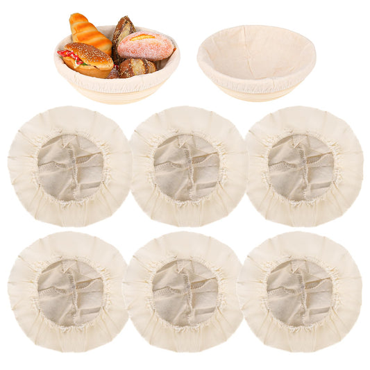6PCS Bread Banneton Proofing Basket Cloth Liner Sourdough Banneton Proofing Basket Cloth Baking Dough Basket Cover for Baking Supplies, Round 10 in