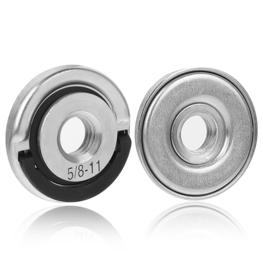 2Pcs Angle Grinder Flange Nuts, 5/8 Quick Clamping Nuts Grinder Flange Locking Nut Metal Angle Grinder Nut for Replacement/Fixing Cutting Discs(1.77 Inches in Diameter)