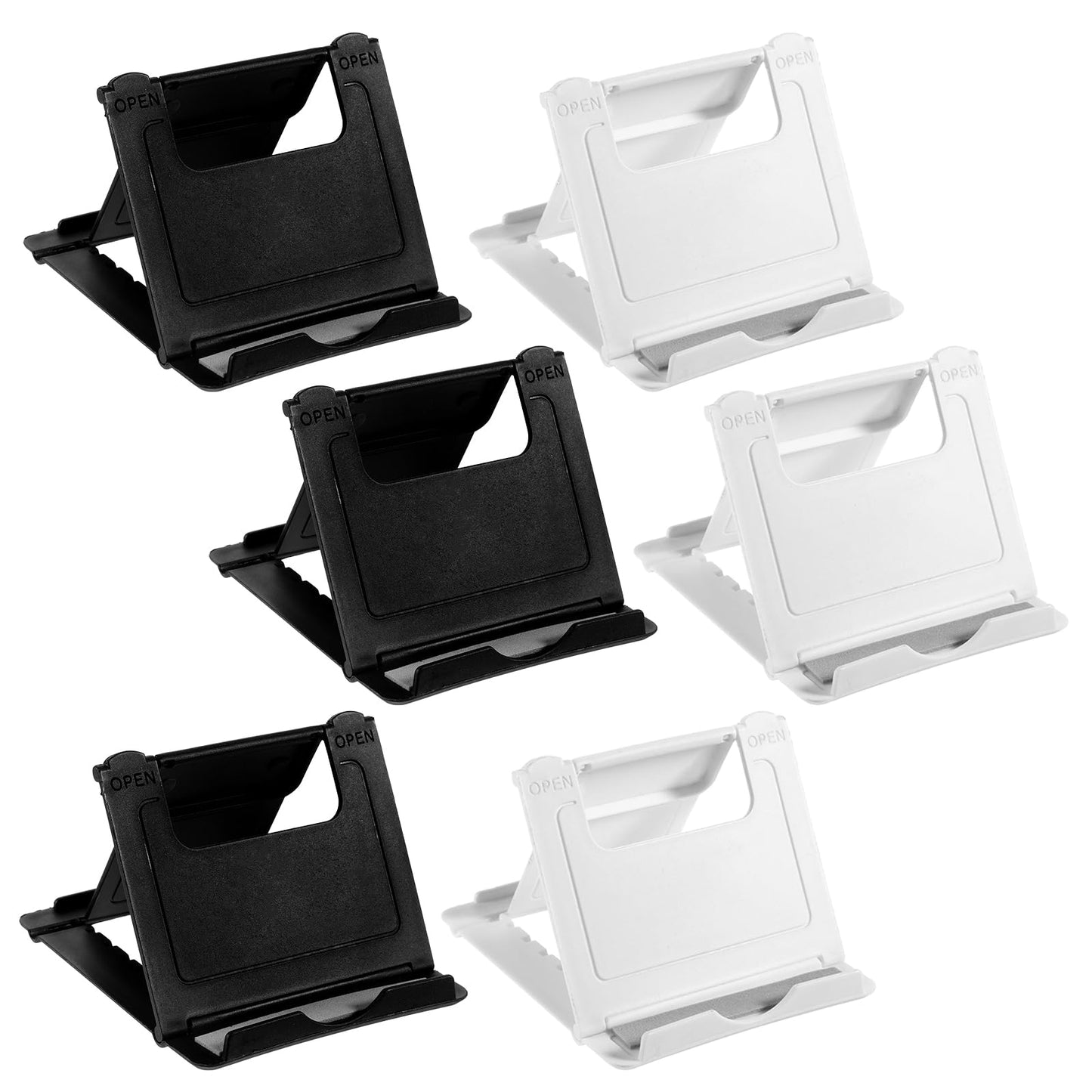 6 Pack Foldable Cell Phone Stand for Desk, Portable Cell Phone Stand Holder, Foldable Pocket-Sized Mount Multi angle Desktop Tablet Stands Portable Universal Adjustable Phones Compatible for All Mobil
