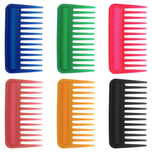 Mini Hair Combs, 6 Pcs Small Wide Tooth Combs Travel Detangling Comb Set Pocket Curly Hair Combs for Women Portable Styling Comb Shower Comb for Wet Wavy Hair, Beard Comb for Men, No Handle Design 4"