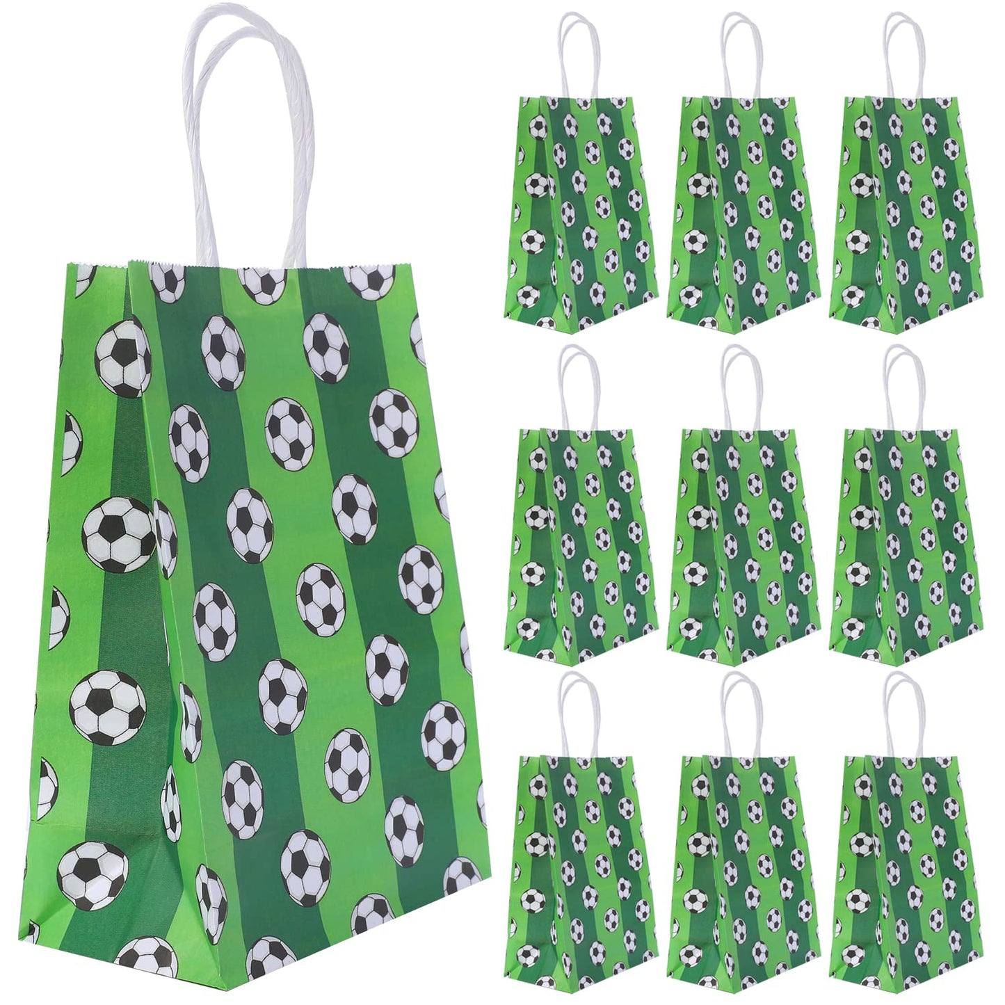 10 Pieces Football Party Bags, Soccer Party Favor Bags Football Themed Decorations Paper Party Bags, Soccer Goodie Bags Candy Bags Kids Boys Birthday Party Bags Football Party Supplies
