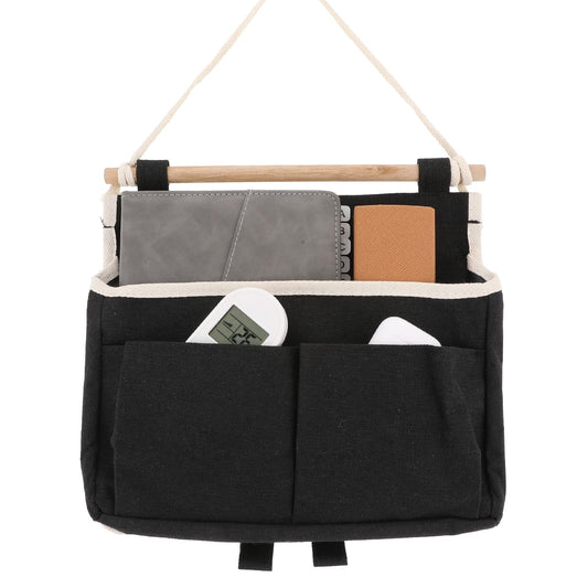 Hanging Organizer with Pockets, Canvas Wall Storage Organizer, Wall Mount Hangable Organizer File Wall Pocket Organizer Fabric Magazine Waterproof Linen Cotton for Kitchen, Bedroom, Office, Camping