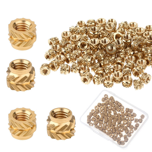 100pcs 3D Printing Brass Nuts M3x4x5mm M3 Threaded Insert Knurled Brass Nuts Heat Embedment Nut Insert Female Thread Knurled Inserts for 3D Printing Parts Loptop Automotive Plastic Shell