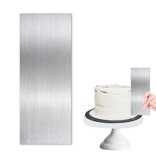 Metal Cake Scraper 8.6 Inch Stainless Steel Icing Scraper and Icing Smoother Cake Edge Scraper Buttercream Smoother for Cake Decorating Mousse Butter Cream Cake Decorating