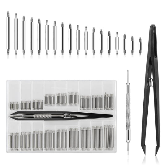 146 PCS Watch Band Remover Tool Kit, 8mm - 25mm Stainless Steel Watch Band Pins Replacement Watch Band Repair Spring Bar Tool and Tweezers Professional Watch Link Removal Tool for Watchmaker Supplies