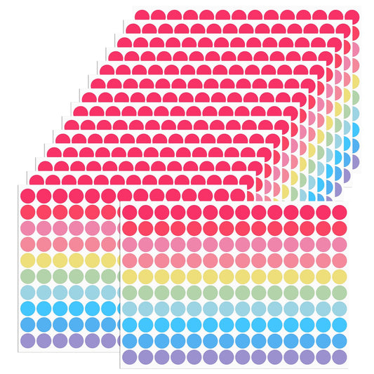 2100 PCS Dot Stickers Round Stickers Coding Colored Labels 3/4 inch Small Dot Circle Stickers Dots Assorted Colors Sticker Round Labels Sticky for Office Student Classroom (10 Colors)
