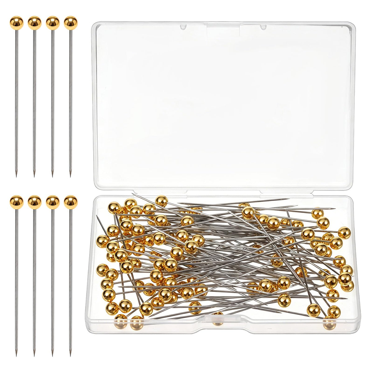 100 PCS Gold Pins Bouquet Pins Straight-Pins Sewing Gold Pin for Clothes with Pearlized Heads for Fabric Multipurpose Dressmaker Sewing Pin for Fabric Quilting Sequin Jewelry Decoration