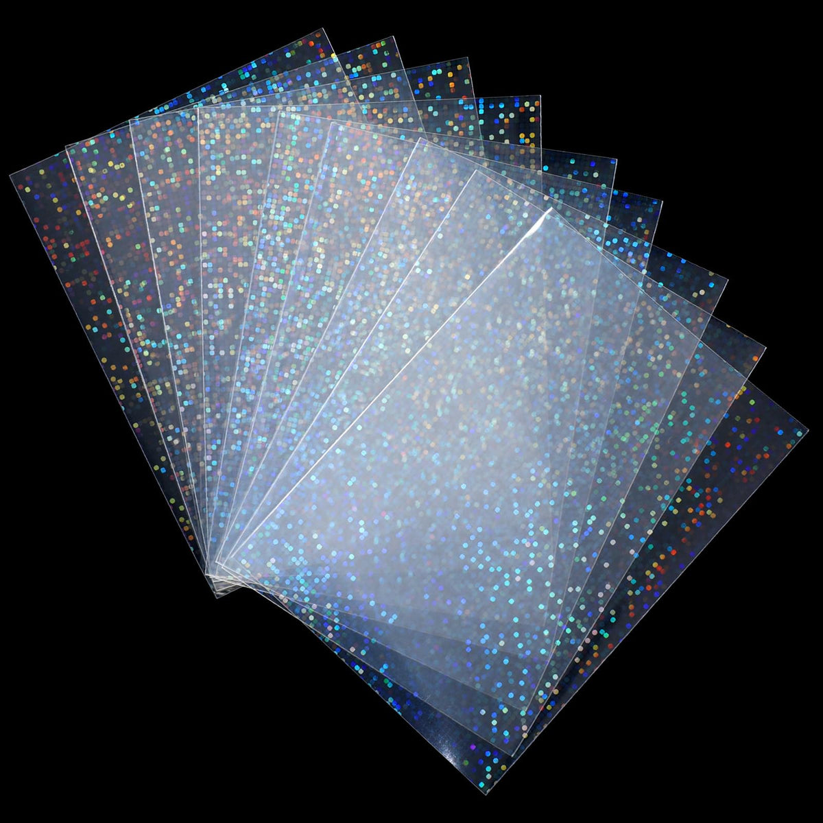 100 PCS Holographic Card Sleeves 3.5×2.5 Inches Laser Flashing Cards
