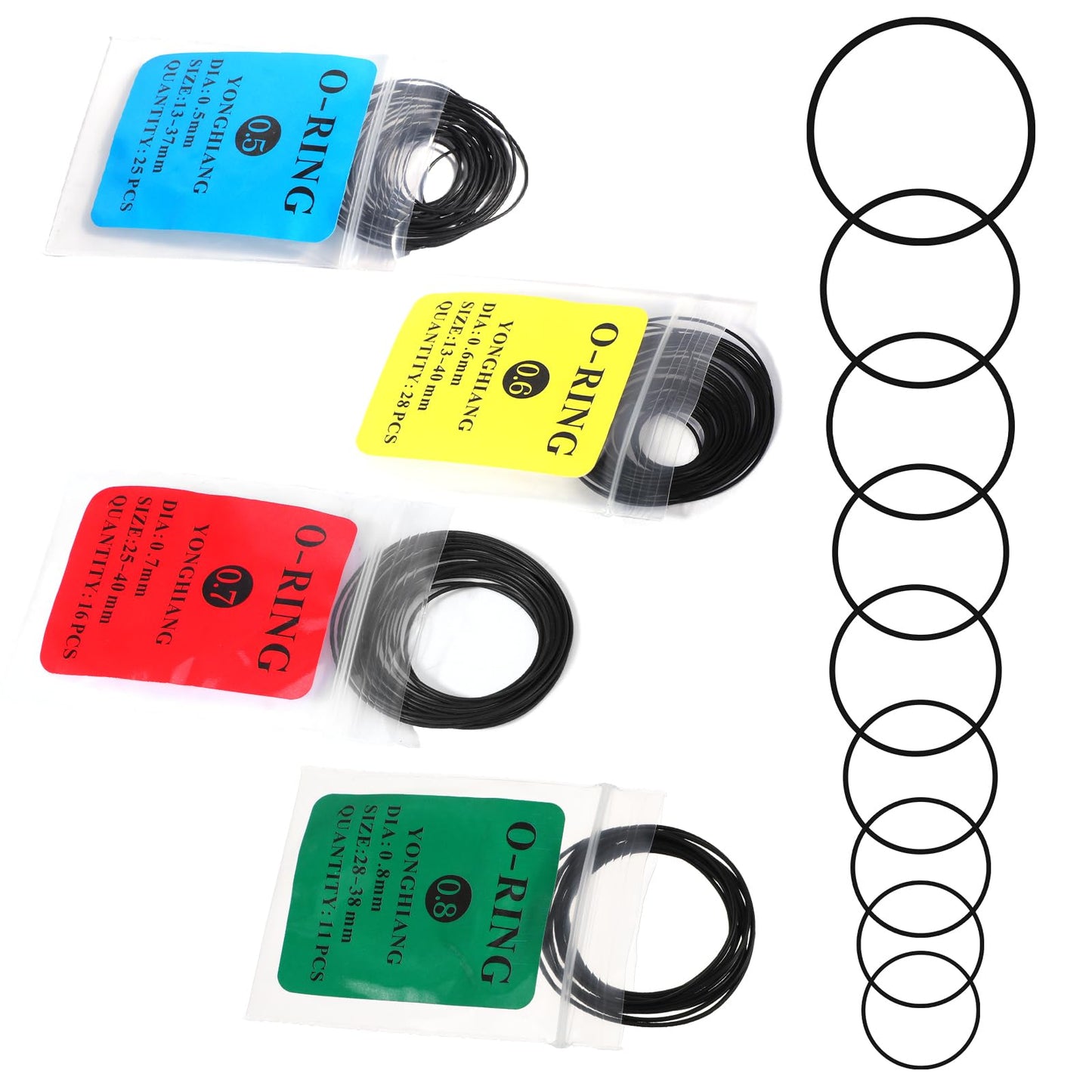 O Ring Watch Gasket, 80 Pcs 0.5/0.6/0.7/0.8 mm