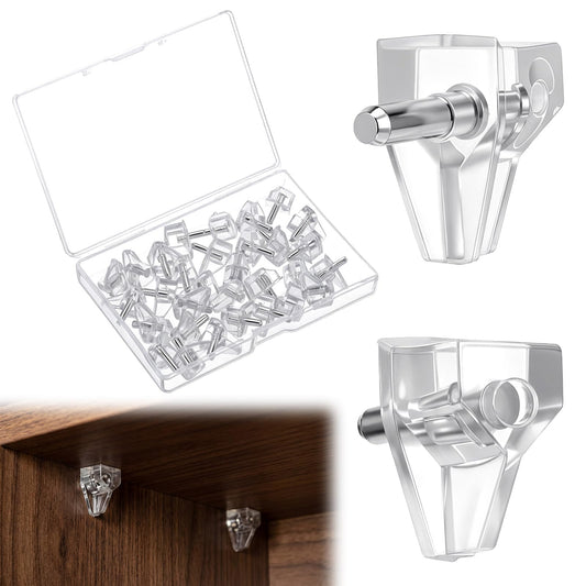 30 Pcs Cabinet Shelf Pegs for Shelves, 3mm Shelf Pegs Clear Plastic Cabinet Pins Holder Pins Replacement Peg Furniture Shelves Holder Peg for Furniture & Closet Bookshelf Kit