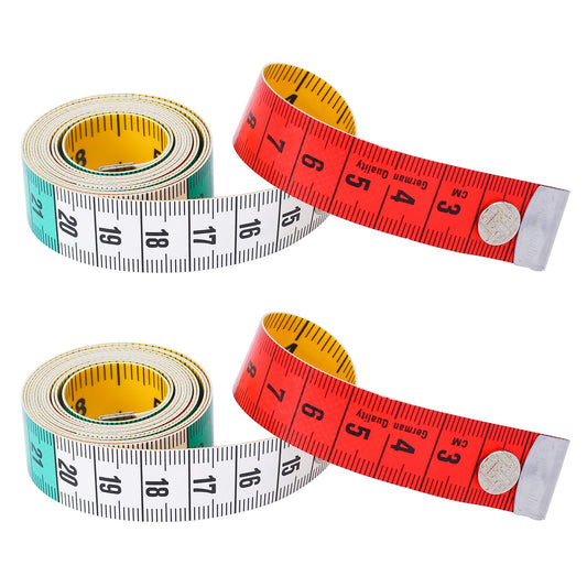 2 pcs Sewing Tape Measure, 150cm/60inch Double-Sided Tailor Measuring Tape Soft Tape Body Measuring Ruler Sewing Cloth Tailor Tape with Snap Button for Chest Waist Circumference Sewing Dressmaking