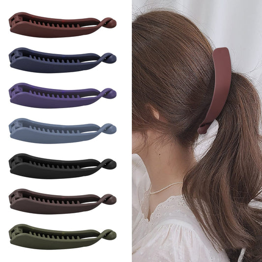 7 Pcs Banana Hair Barrettes Large Banana Clips for Hair Thick Nonslip Hair Clip 4 Inch Strong Hold Banana Hair Clips Matte Ponytail Curly Hair Accessories for Women Girls