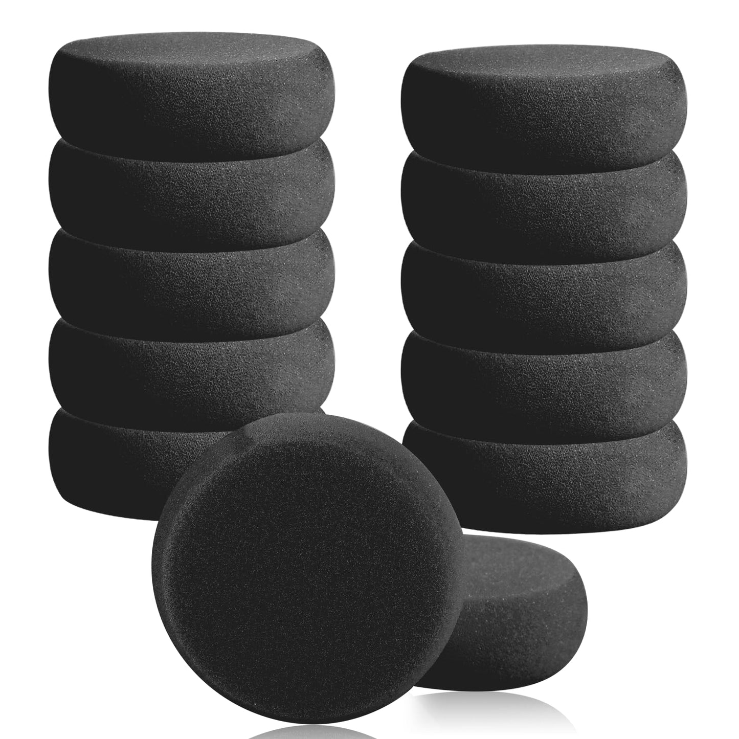 12 Pcs Pottery Sponges, Round Painting Sponge 3inch Black Artist Sponges Craft Clay Sponge Watercolor Sponges for Face Painting Pottery Ceramics Art Crafts(Black)