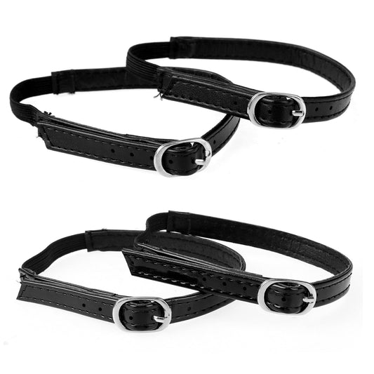 Ankle Straps for Women, 4 Pieces Elastic Buckle Straps Detachable PU Leather Strap Adjustable Shoe Straps Extender Anti Loose Shoelace Belt Band Replacement for Women Girls Holding Loose Shoes Heels