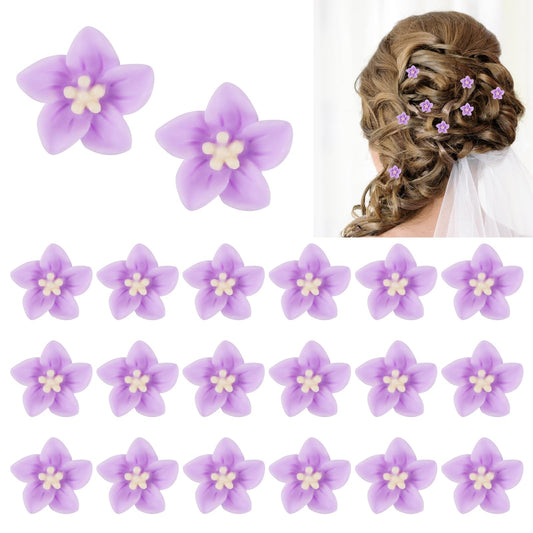 20Pcs Mini Flower Hair Clip, Small Flower Hair Clips Hair Pins for Women Girls, Purple Hair Barrettes Flower Clip, Hair Accessories for Women Tiny Mini Claw Clips Lily Flower Clips for Women