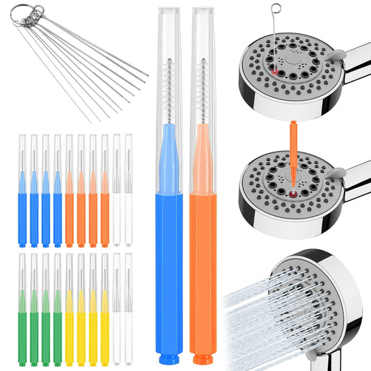30 PCS Shower Cleaning Brush Anti-Clogging Shower Head Cleaning Tools Shower Head Cleaning Brushes Small Hole Multiple Shower Cleaner Brush Tools for Cleaning Small Hole