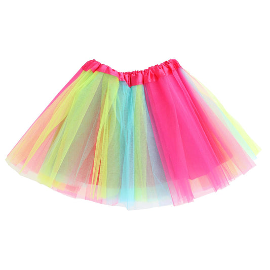 KALIONE Tutu Skirts for Girls, Layered Tulle Dance Skirts Rainbow Princess Dress Ballet Dance Dress Birthday Party Princess Dress