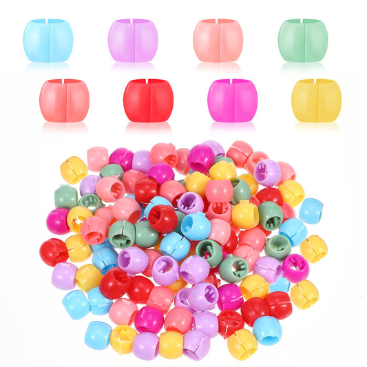 Hair Beads, 100 Pcs Mini Hair Clips Braid Clips, Rainbow Plastic Tiny Claw Clips Cute Candy Colors Hair Decorations Colorful Beads Clip Wear Hair Accessories for Women and Girls (Mixed Colors)