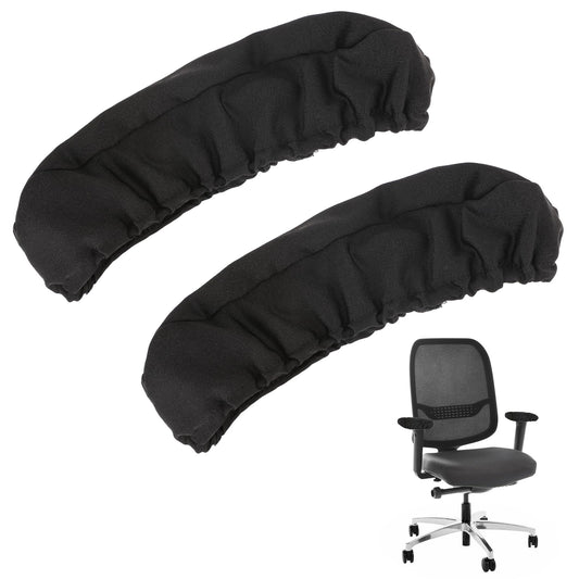 KALIONE 2Pcs Office Chair Arm Armrest Covers, Stretchable Polyester Office Chair Protector Covers, Office Chair Arm Pads, Armrests Protector Cushion Cover, Chair Arm Pads Arm Protectors(Black)