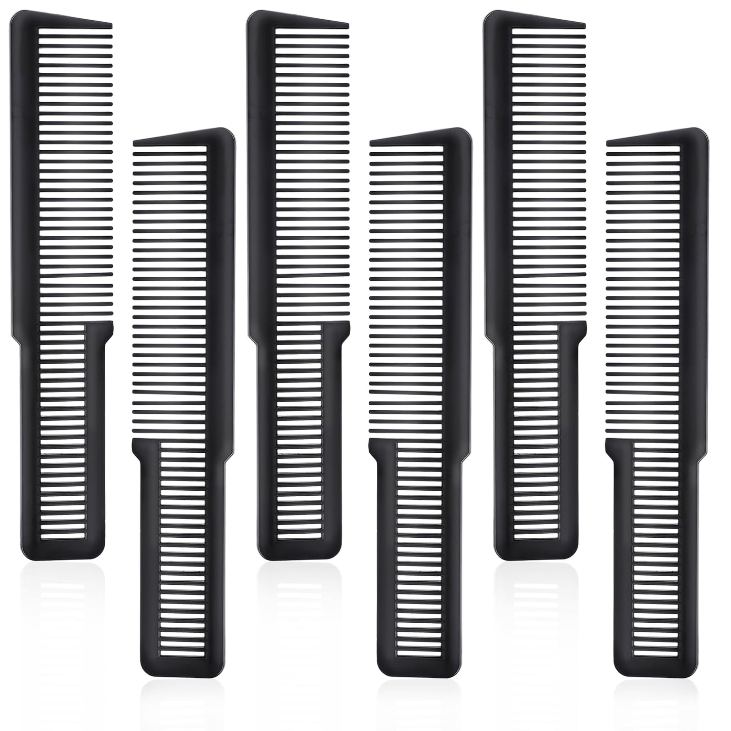 Small Barber Combs for Women and Men, 6 Pieces Plastic Hair Cutting Comb Professional Fine Tooth Flat Top Comb Styling Comb Clipper Comb Set for Home Salon Barber Stylists and Barbers (Black)