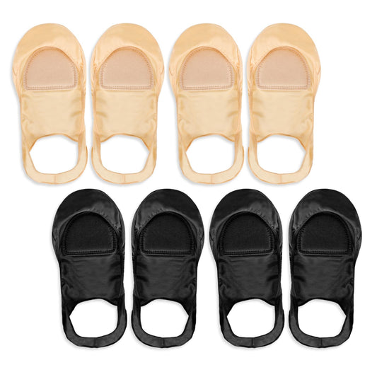 KALIONE 4 Pairs Sock-Style Metatarsal Foot Pads Women Breathable Foot Socks with Padding Cushion No Show Ball of Foot Cushions Socks Relief Foot Pain Blisters Callus for Women Girls Men