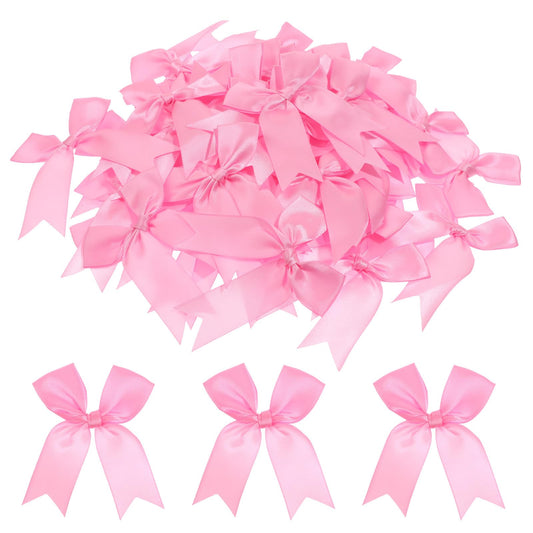 FdcLixuvol 50PCS Pink Bow Decor,Pink Bow 3.3 Inch Large Craft Bows for Gift Wrapping Cute Soft Ribbon Bows for Party Decorations,Wedding Decor, DIY Crafts,Baby Shower,Anniversary, Bags