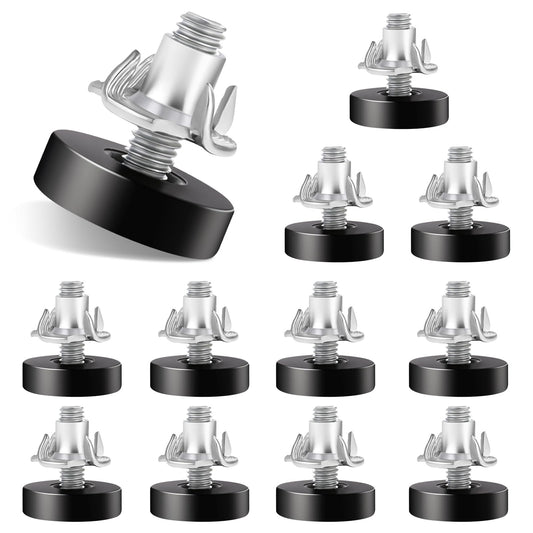 Adjustable Furniture Feet, Pack of 12, M6 Adjustment Screw, Metal Adjustment Screw, Adjusting Screw, Adjusting Feet with Drive-in Nut, Furniture Straighteners for Table Legs, Cabinet Legs, Sofa,