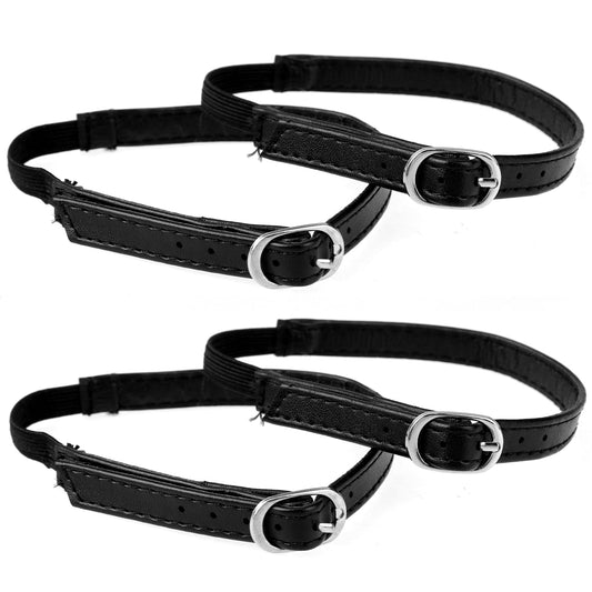 KALIONE 2Pair Shoe Straps, Detachable Ankle Straps, Anti-Loose Shoe Strap, Ankle Straps Replacement for Heels, Adjustable PU Leather Shoes Belt Band for Women Girls Holding Loose High Heels,Matt Black