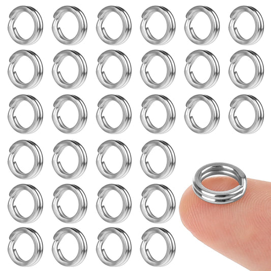 Pack of 30 Key Rings, 8 mm Key Rings, Stainless Steel Split Rings, Stainless Steel Jump Rings, Key Rings for Jewellery, Necklaces, Bracelets, Earrings, Keys, Crafts, Ornaments and DIY Art