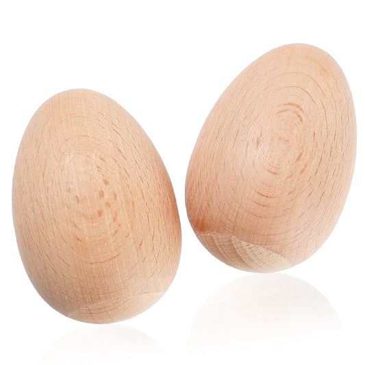2Pcs Wood Egg Shakers Musical Egg Natural Wooden Egg Maracas Maracas Egg Shakers Musical Percussion Instrument for Children
