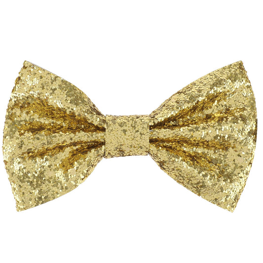 KALIONE Gold Sequin Bow Tie Glitter Bow Tie for Men, Men's Pre-Tied Bow Tie, Adjustable Gold Sparkling Bowtie for Wedding Party Fancy Dress (Gold)