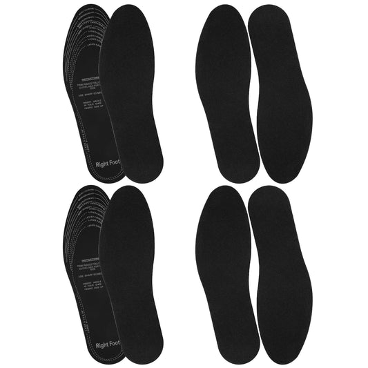Breathable Shoe Inserts for Women Men, 4 Pairs Memory Foam Shoe Inserts Soft Shoe Pads Inserts Black Cut to Size Replacement Shoes Cushion Insoles for Women Men Kids Sneakers Flat Shoes Boots