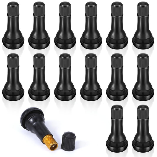 14 Pcs TR413 Tubeless Tire Valve Stems Tire Valve Stems Rubber Snap-in Tire Valve Stem Black Standard Rubber Tire Valves Replacement Suit for Tubeless 0.453 inch Rim Holes