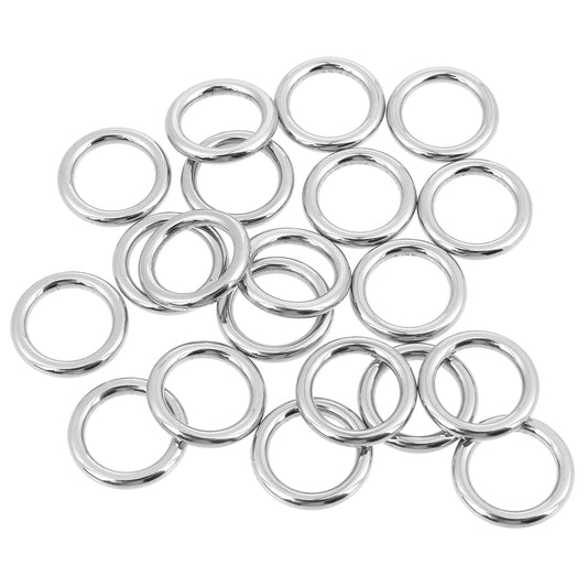 20pcs O Ring Metal Stainless Steel O Rings for Crafts, 20mm Seamless Smoothing Welded Round Ring Buckles for Handbag, Camping Belt, Keychain, Dog Leashes, Luggage Belt (4 * 20mm)