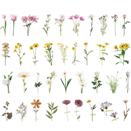 160 Pack Flower Stickers for Journaling, Transparent Vintage Floral Stickers Plant Floral Stickers for Scrapbooking Clear Flower Decals DIY Crafting Card Making Gift Wrapping Decoration Supplies